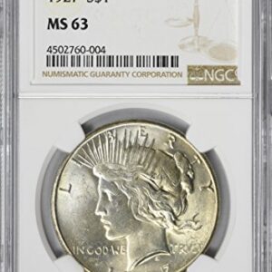 1927 Peace Dollar MS63 NGC