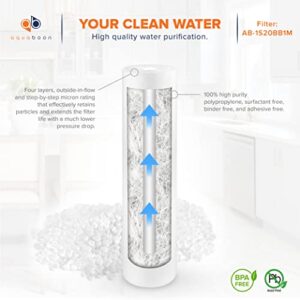 Aquaboon 1 Micron 20" x 4.5" Sediment Water Filter Replacement Cartridge | Whole House Sediment Filtration | Compatible with AP810-2, FPMB-BB5-20, P5-20BB, FP25B, 155358-43, 1 Pack