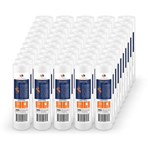 aquaboon 50-pack 5 micron 10"x2.5" sediment water filter replacement cartridge for any standard ro unit | whole house sediment filtration | compatible with dupont wfpfc5002, pentek dgd series, rfc