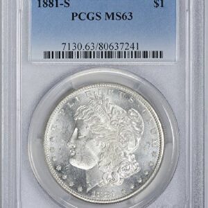 1881-S Morgan Silver Dollar MS63 PCGS