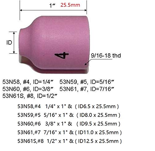 RIVERWELD TIG stubby Gas Lens 17GL332 10N24S 53N61S Kit Fit DB SR WP 17 18 26 TIG Welding Torch 16pcs