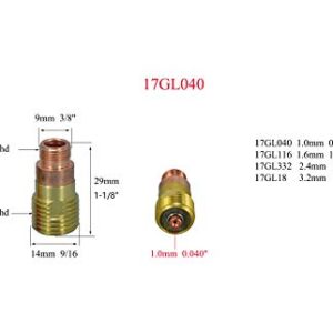 RIVERWELD TIG stubby Gas Lens 17GL332 10N24S 53N61S Kit Fit DB SR WP 17 18 26 TIG Welding Torch 16pcs