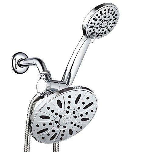 AquaDance 7" Premium High Pressure 3-Way Rainfall Combo Combines The Best of Both Worlds-Enjoy Luxurious Rain Showerhead and 6-Setting Hand Held Shower Separately or Together, Chrome