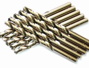 drillforce hss general purpose heavy duty cobalt jobber length twist drill bits size 1/16 with 10pcs in plastic bag, ideal for drilling on mild steel, copper, aluminum, zinc alloy etc. (1/16)