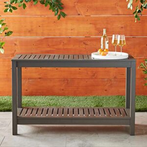 Cambridge Casual Westlake Console Table Indoor Outdoor Multifunctional Buffet Bar Storage Organizer, Solid Wood, Dark Grey