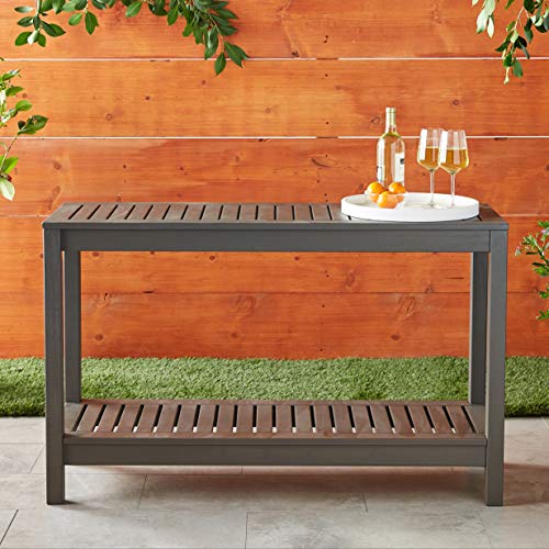 Cambridge Casual Westlake Console Table Indoor Outdoor Multifunctional Buffet Bar Storage Organizer, Solid Wood, Dark Grey