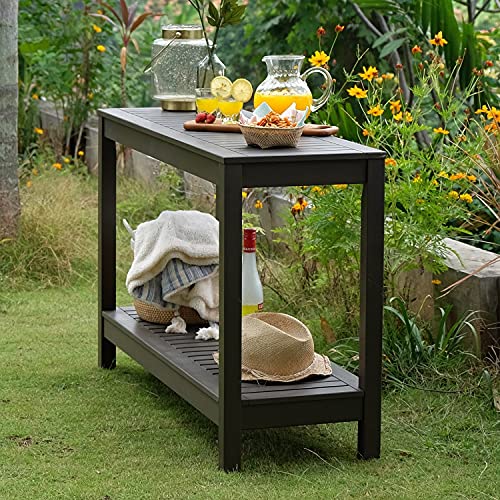 Cambridge Casual Westlake Console Table Indoor Outdoor Multifunctional Buffet Bar Storage Organizer, Solid Wood, Dark Grey