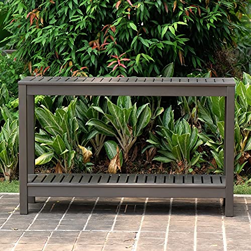 Cambridge Casual Westlake Console Table Indoor Outdoor Multifunctional Buffet Bar Storage Organizer, Solid Wood, Dark Grey