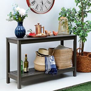 Cambridge Casual Westlake Console Table Indoor Outdoor Multifunctional Buffet Bar Storage Organizer, Solid Wood, Dark Grey