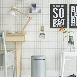 Brabantia New Icon Step Trash Can (3.2 Gal/Metallic Gray) Soft Closing Kitchen Garbage/Recycling Can with Removable Bucket