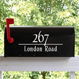 personalized mailbox numbers - street address vinyl decal - custom decorative numbering street name house number gift 3dy - back40life (e-004c)