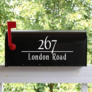 Personalized Mailbox Numbers - Street Address Vinyl Decal - Custom Decorative Numbering Street Name House Number Gift 3DY - Back40Life (E-004c)