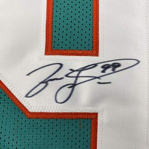 Autographed/Signed Jason Taylor Miami Teal Football Jersey JSA COA