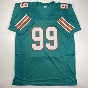 Autographed/Signed Jason Taylor Miami Teal Football Jersey JSA COA