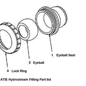 ATIE Pool Spa SP1421E Directional Hydrostream Jet Insider Fitting with 1-Inch Opening Eyeball and 1-1/2 Inch Slip Replace Hayward Hydrostream SP1421E Fitting (5 Pack)