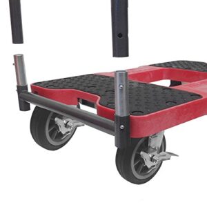 SNAP-LOC 1500 LB All-Terrain Panel CART Dolly RED with Steel Frame, 6 in Casters, Panel Bars and Optional E-Strap Attachment