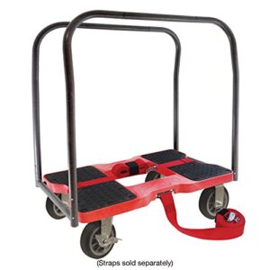 SNAP-LOC 1500 LB All-Terrain Panel CART Dolly RED with Steel Frame, 6 in Casters, Panel Bars and Optional E-Strap Attachment