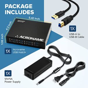 Acroname - Managed USB Switch/Hub 2 Computers - 9 Port, Fast Charge (4A), Industrial & Scientific Grade, Programmable Compatible with Mac/Windows/Linux for Keyboard Mouse External Hard Drive