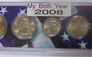 2008-5 Coin Birth Year Set in American Flag Holder Collection Seller Uncirculated
