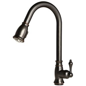 laguna brass 1153tb classic 16" single handle pull-down kitchen faucet, oil rubbed bronze finish
