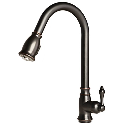 Laguna Brass 1153TB Classic 16" Single Handle Pull-Down Kitchen Faucet, Oil Rubbed Bronze Finish