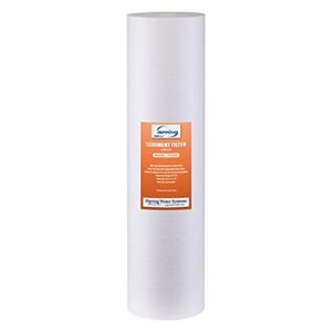 ispring fp25b high capacity 20” x 4.5” water replacement cartridge fine sediment filter, 5 micron, 1 piece, white
