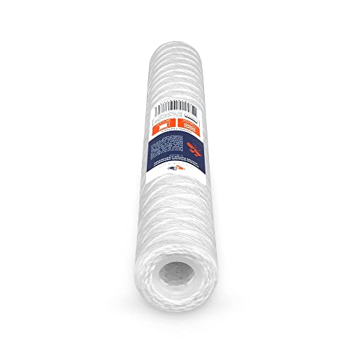 Aquaboon 1 Micron 20" x 2.5" String Wound Sediment Water Filter Cartridge | Universal Replacement for Any 20 inch RO Unit | Compatible with 101-230, PD-5-20, AP110-2C, P5-20, CFS124-C20, 6-Pack