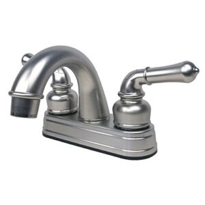 builders shoppe 2001bn rv mobile home non-metallic centerset lavatory faucet, brushed nickel finish