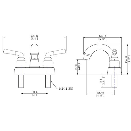 Builders Shoppe 2001BN RV Mobile Home Non-Metallic Centerset Lavatory Faucet, Brushed Nickel Finish