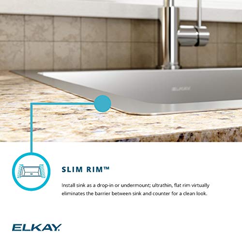 Elkay Crosstown ECTSRA33229TBG5 Equal Double Bowl Dual Mount Stainless Steel Kitchen Sink Kit with Aqua Divide