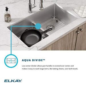 Elkay Crosstown ECTSRA33229TBG5 Equal Double Bowl Dual Mount Stainless Steel Kitchen Sink Kit with Aqua Divide