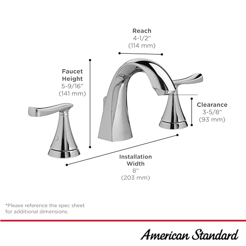 American Standard 7413801.295, Chatfield 8-Inch Widespread 2-Handle Bathroom Faucet 1.2 GPM, Brushed Nickel