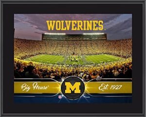 michigan wolverines 10" x 13" sublimated team stadium plaque - college team plaques and collages