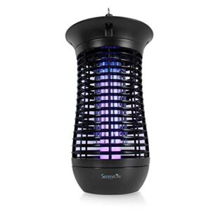 serenelife indoor outdoor home electric bug zapper-heavy duty 56 square yard coverage electronic anti insect control lamp trap uses 1 uv light bulb attractant to lure fly, mosquito-pslbz8, white