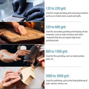 120 to 3000 Assorted Grit Sandpaper for Wood Furniture Finishing, Metal Sanding and Automotive Polishing, Dry or Wet Sanding, 9 x 3.6 Inch, 36-Sheet