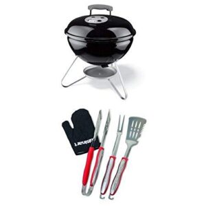 weber 10020 smokey joe 14-inch portable grill and grill set bundle