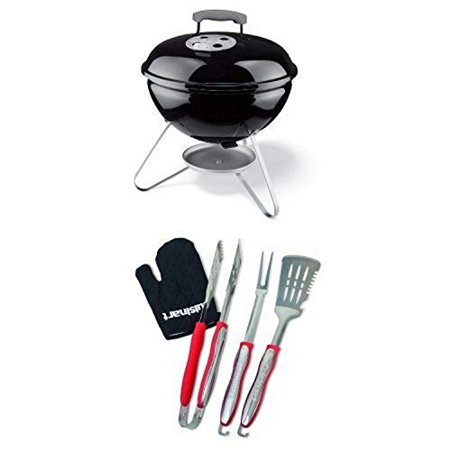 Weber 10020 Smokey Joe 14-Inch Portable Grill and Grill Set Bundle