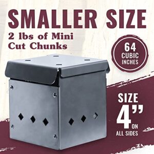 DiamondKingSmoker - Grill Smoker Box, No Propane or Charcoal Needed, Heavy-Duty Stainless Steel Meat Smoker, Small 4 x 4 x 4-inch Smoker Grill Accessory for 64-cubic-inch Barbeque Grill Top