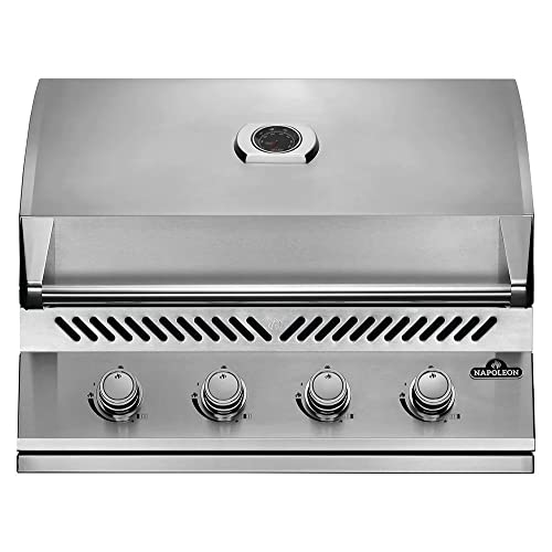 Napoleon Built-In 500 Series 32-Inch Built-In Gas Barbecue Grill Head - BI32NSS - Marine Grade Stainless Steel, Natural Gas, 4 Main Burners, 7.5 mm Stainless Steel Grids