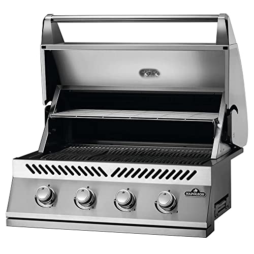 Napoleon Built-In 500 Series 32-Inch Built-In Gas Barbecue Grill Head - BI32NSS - Marine Grade Stainless Steel, Natural Gas, 4 Main Burners, 7.5 mm Stainless Steel Grids