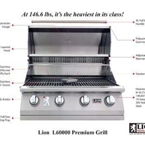 Lion 32″ 4-Burner Gas Grill – L60000 Liquid Propane