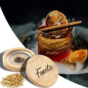 Foneta Cocktail Smoker for Whiskey Bourbon Old Fashioned , Drink Smoker Infuser Kit with 4 Flavors Wood Chips Ideal Gift for Whiskey Lover