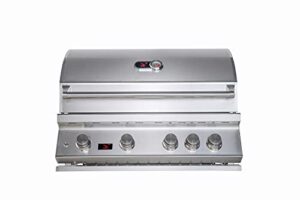 bonfire 34-inch 4 burner built-in propane gas grill with rear infrared burner and rotisserie kit for outdoor kitchen bbq island, 304 stainless steel, cbb4-lp