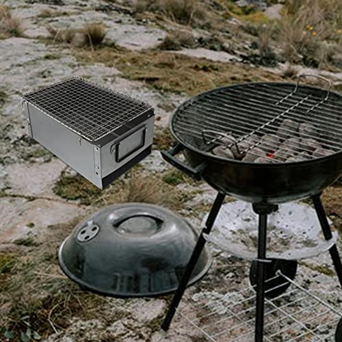Happyyami Grill Barbecue Tool for Outdoor Small BBQ Outdoor Barbecue Tool Useful Barbecue Tool Folding Barbecue Portable Camping Stove BBQ Supply BBQ Tool BBQ net ferroalloy Foldable Travel