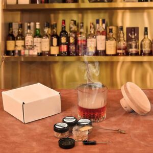 Cocktail Smoker Kit with Wood Chips, Old Fashioned Smoker Suit for Whiskey Drink Bourbon Ideal Gift for Anyone Who Likes Handmade Cocktails