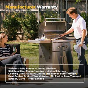 Coyote C-Series 28-in. Propane Gas Grill, 2-Burner Freestanding Grill, 40,000 BTUs  - C1C28LP-FS