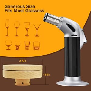 Hantop Bourbon Cocktail Smoker Kit, Old Fashioned Wood Drink Smoker Infuser Kit with Torch, Bourbon Cocktail Smoker with 4 Kinds of Wood Chips, Whiskey Smoker Kit Gift for Dad Husband Men