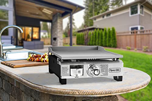 Dyna-Glo DGL260SNP-D 17" Portable 18,000 BTU Propane Griddle – Stainless Steel