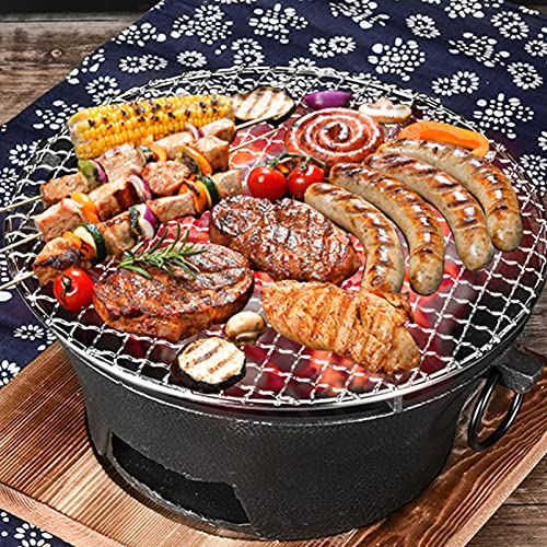 Small Charcoal Grill, Portable Charcoal Grill -Iron Japanese Grill for Camping, Outdoors,Cooking