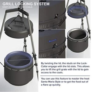 Burch Barrel BBQ Smoker Grill & Fire Pit Combo V2 – Adjustable Hanging Vertical Smoker with Tripod System – Charcoal or Wood-Fired Portable Tripod Grill | Ideal for Grilling, Smoking, Baking | Precision Trackster Temperature Control | The Ultimate Adventu